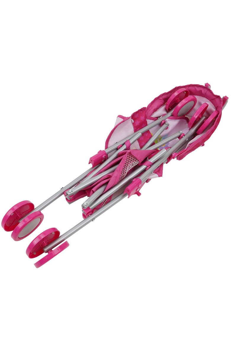 509 Garden Doll Stroller W/ Retractable Canopy, Safety Harness, Storage Basket, Alternate, color, Pink
