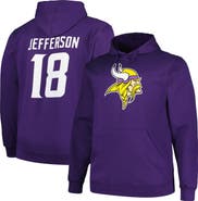 FANATICS Men's Fanatics Branded Justin Jefferson Purple Minnesota Vikings Big & Tall Fleece Name & Number Pullover Hoodie
