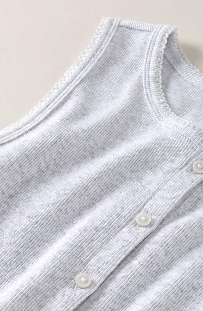 Nordstrom Kids' Stretch Cotton Rib Tank, Alternate, color, Grey Oyster Light Heather
