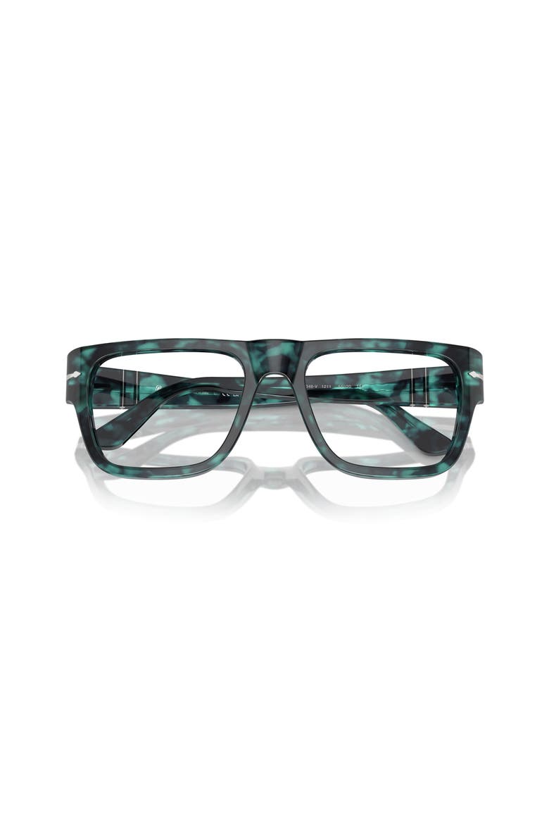 53mm Square optical glasses, Alternate, color, Green Tortoise
