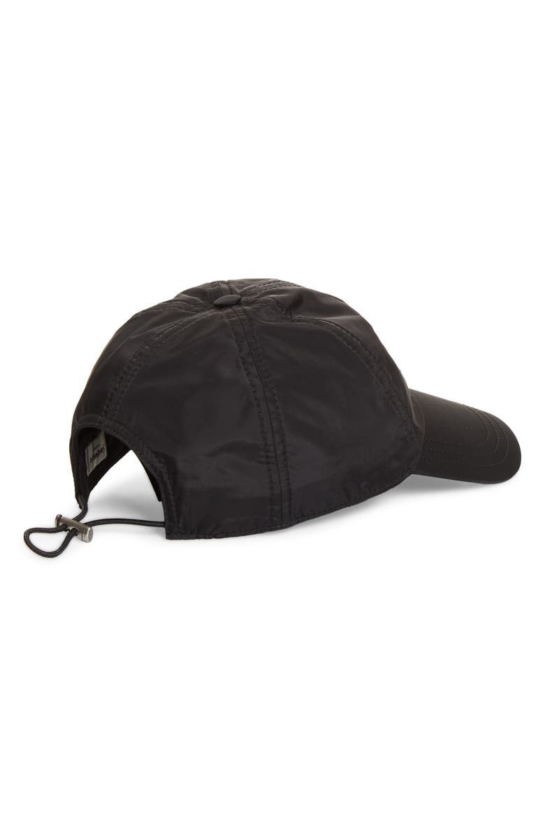 Saint Laurent Logo Embroidered Recycled Nylon Adjustable Baseball Cap, Alternate, color, Black/ Black