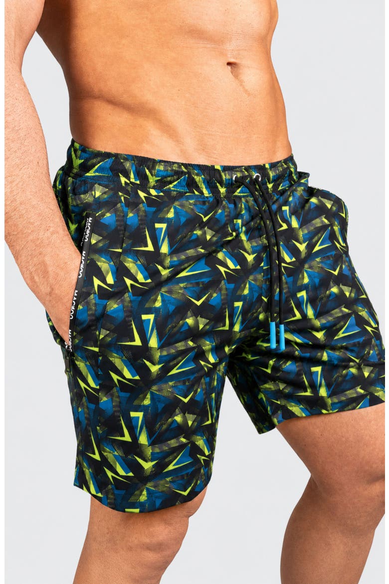 Lion Arrow Blue Swim Trunks, Alternate, color, BLUE