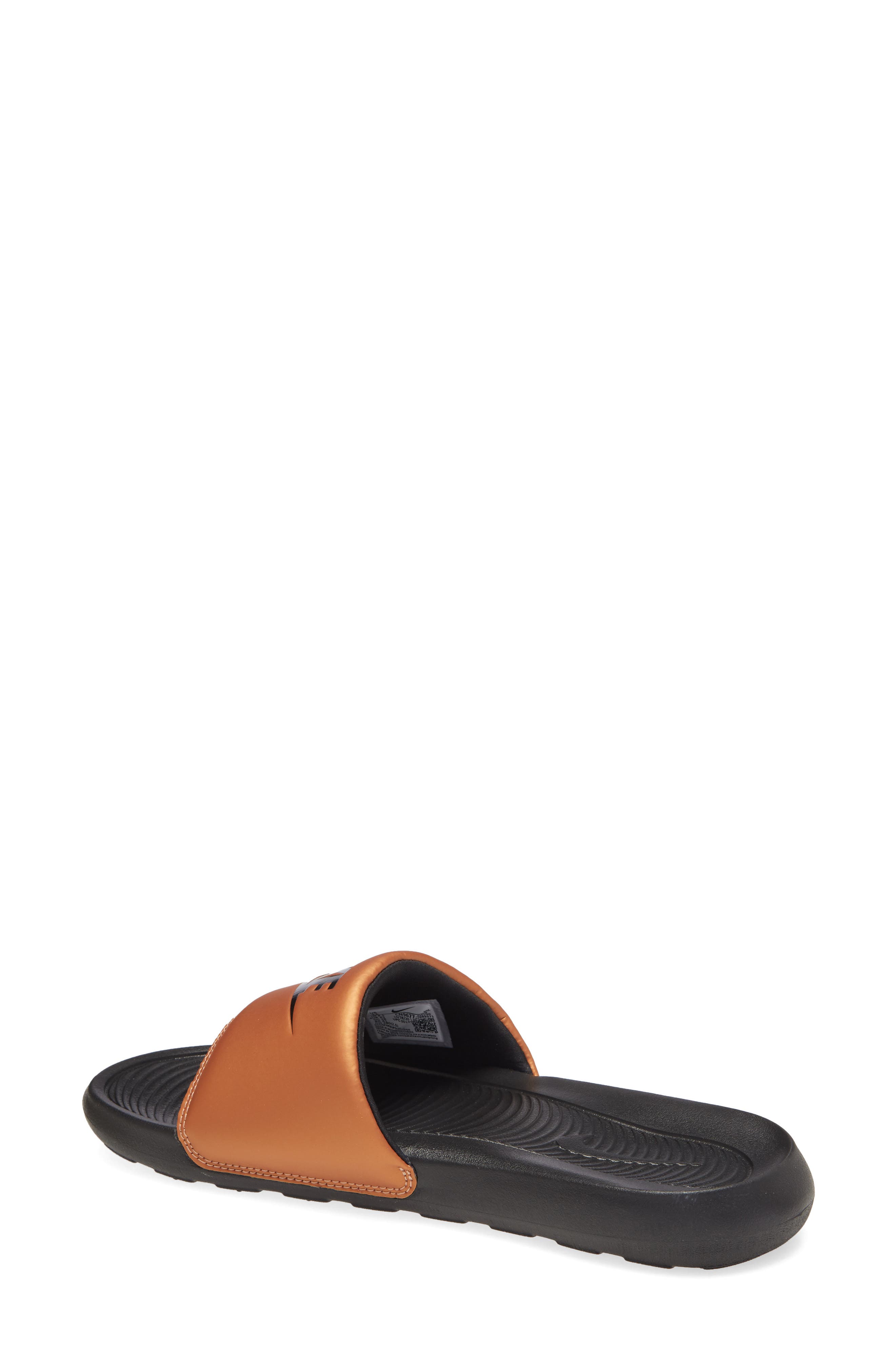 Victori Slide Sandal, Alternate, color, BLACK/ METALLIC COPPER