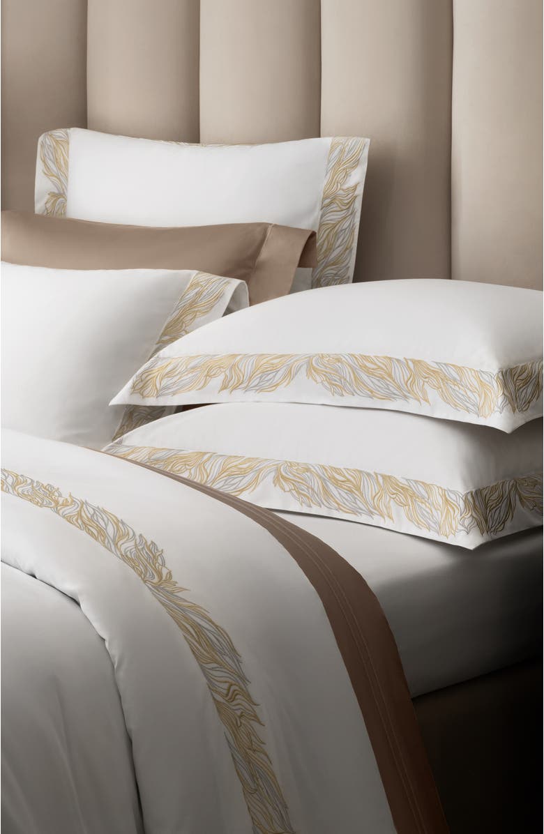 Togas Vellar embroidery duvet cover, Alternate, color, White