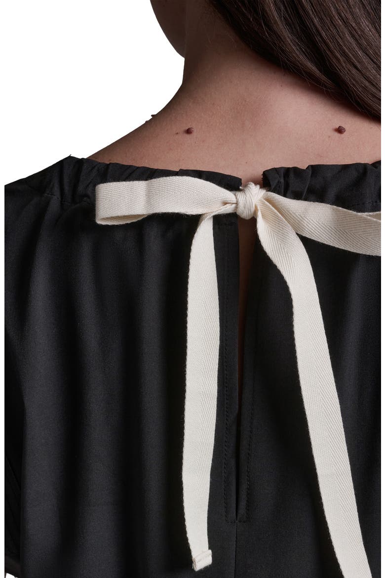 Bow Crepe Midi Dress, Alternate, color, BLACK
