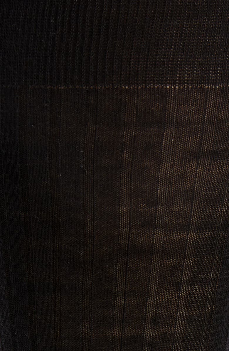 Canali Ribbed Wool Blend Socks, Alternate, color, Black