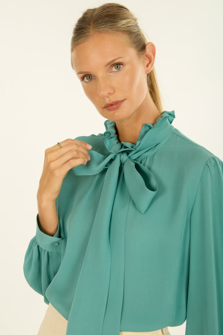 Maribelle Blouse, Alternate, color, Cyan Green
