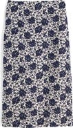 Madewell Floral Print Linen Midi Skirt