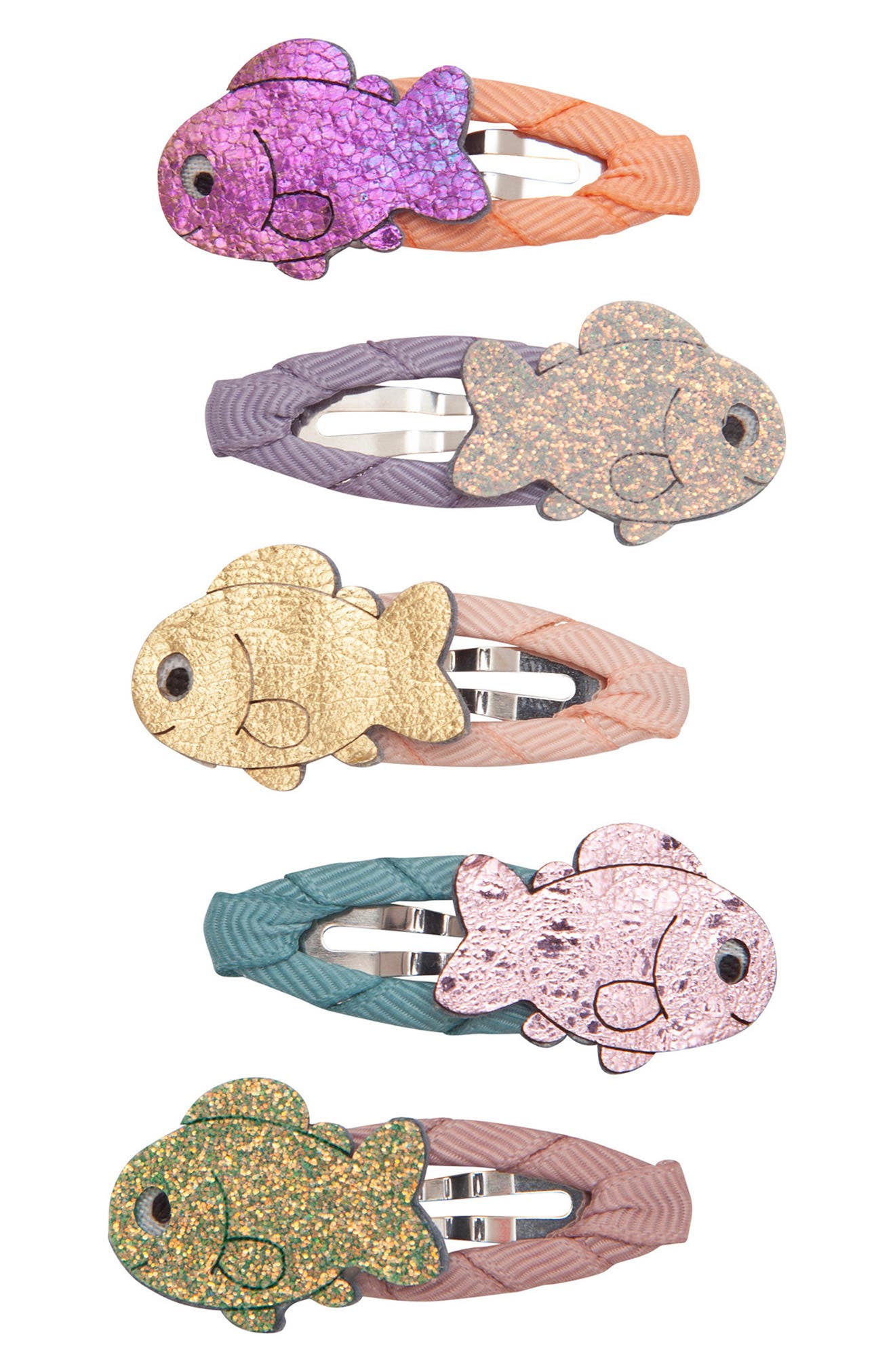 Mimi & Lula Kids' 5-pack Assorted Goldfish Mini Clic Clac Hair Clips In Multi