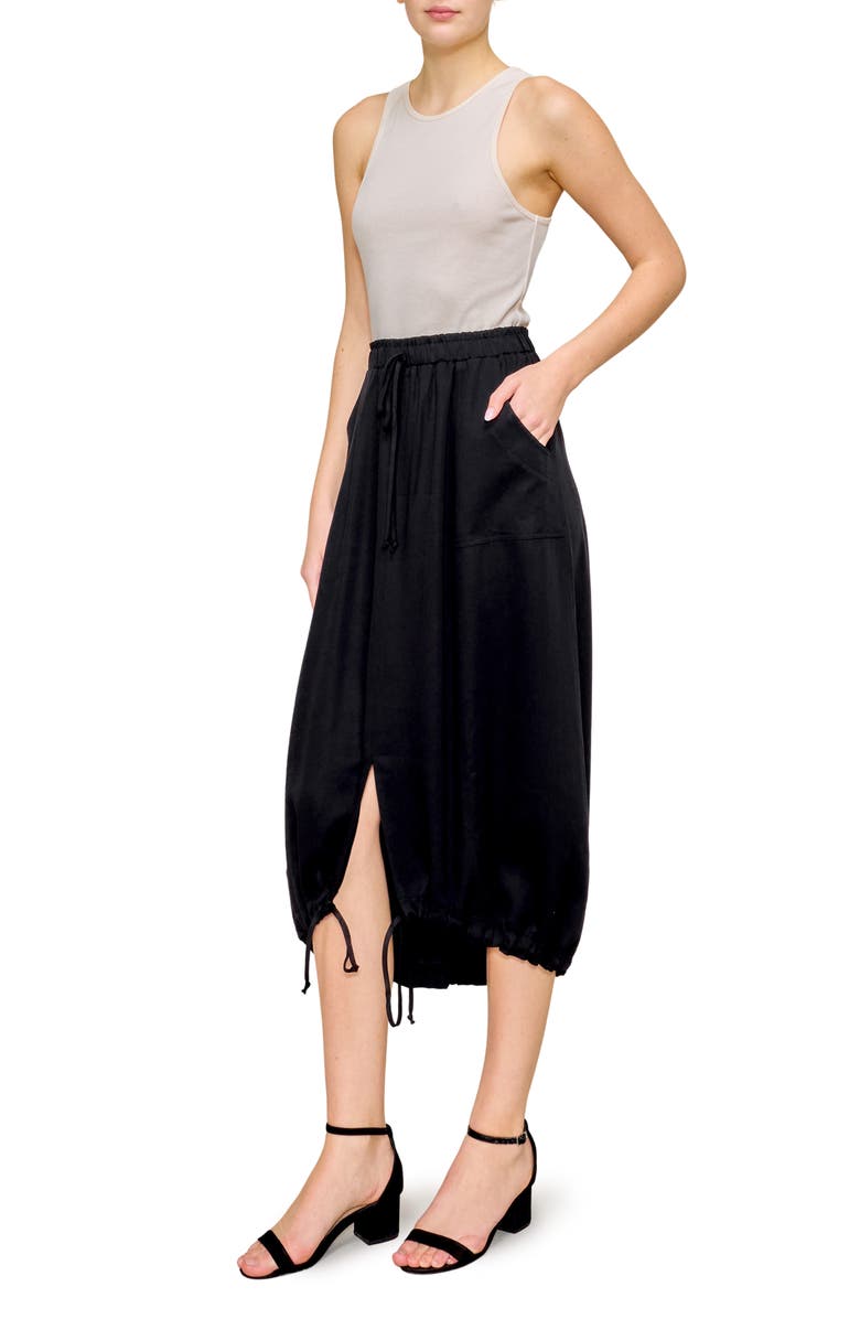 MELLODAY Mixed Media Maxi Dress, Alternate, color, Bone Black