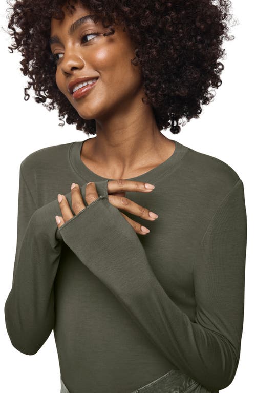 Splendid Long Sleeve Crewneck T-shirt In Gray