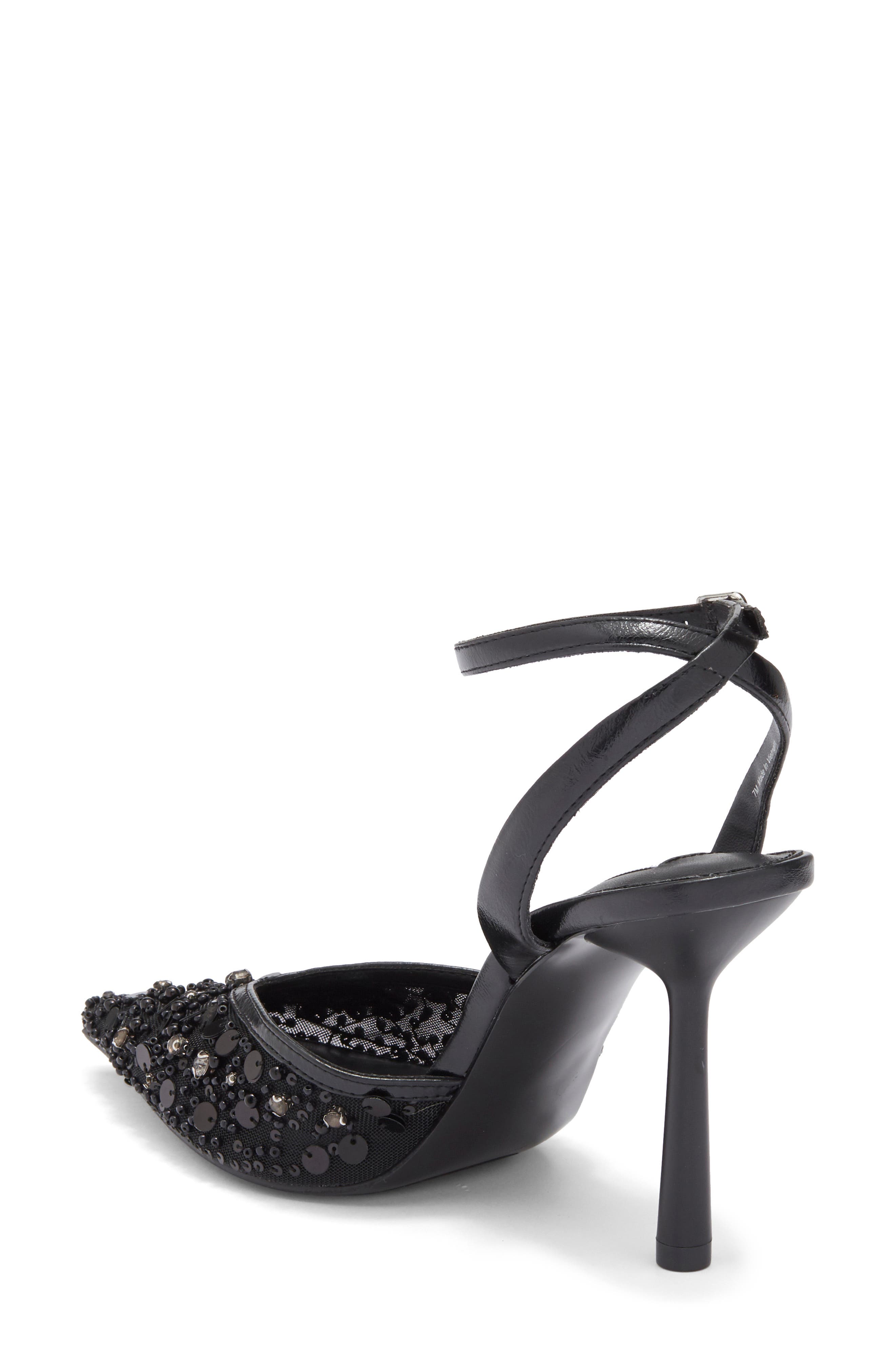 Steve Madden Sherrie Beaded Ankle Strap Pump, Alternate, color, Black
