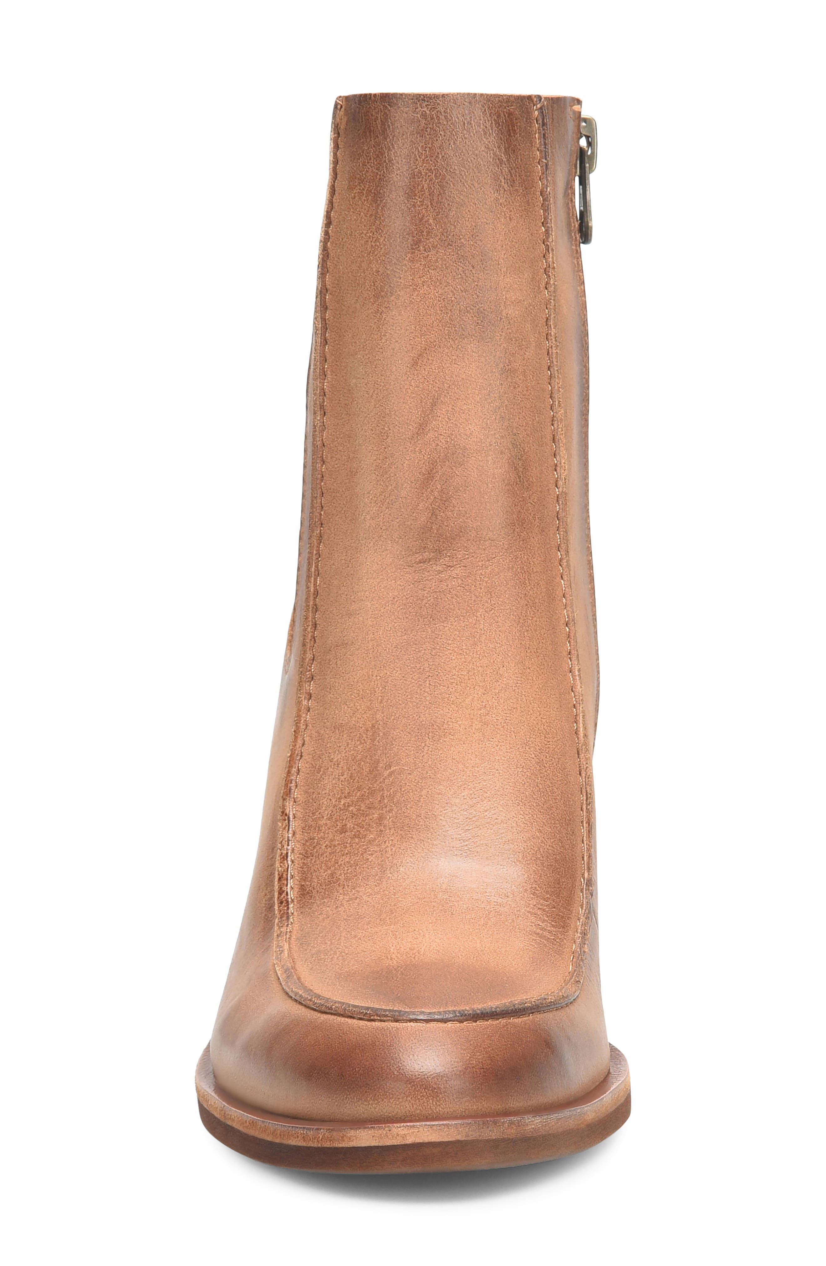 Almond Toe Bootie, Alternate, color, BROWN LEATHER