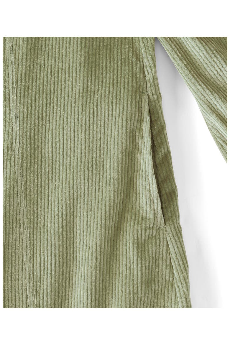 Wide Wale Cord Popover Long Sleeve Shirt Dress, Alternate, color, Hawthorne Green