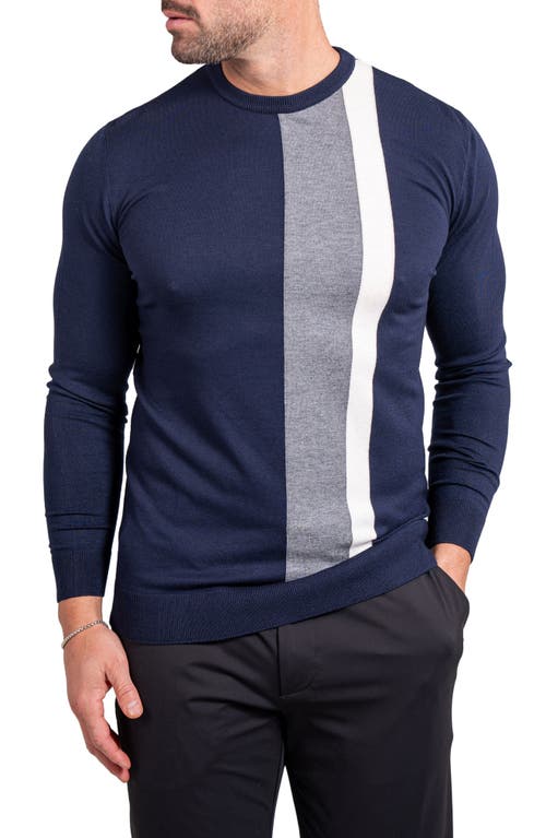 Maceoo Knitted Passion Colorblock Sweater In Blue