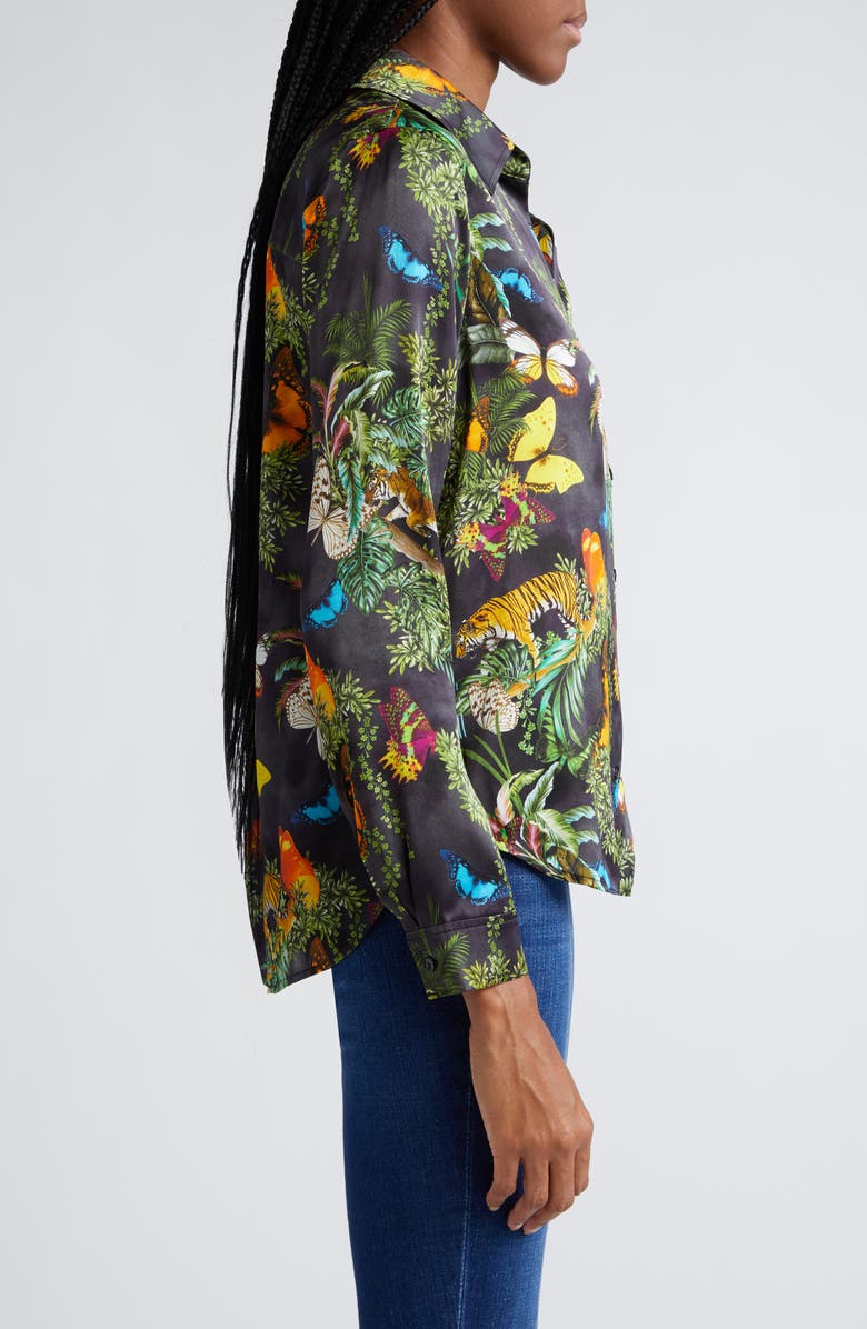 L'AGENCE Tyler Print Silk Shirt, Alternate, color, 