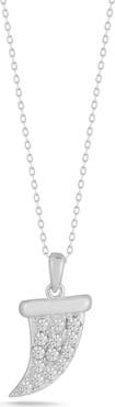 SPHERA MILANO Pavé CZ Horn Pendant Necklace