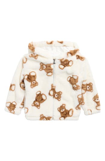 MARGAUX AND LEXI Kids' Teddy High Pile Fleece Hoodie in Whisper White at Nordstrom Rack, Size 5