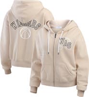 WEAR by Erin Andrews Women's WEAR by Erin Andrews Tan Washington Wizards Tonal Felt Patch Full-Zip Hoodie