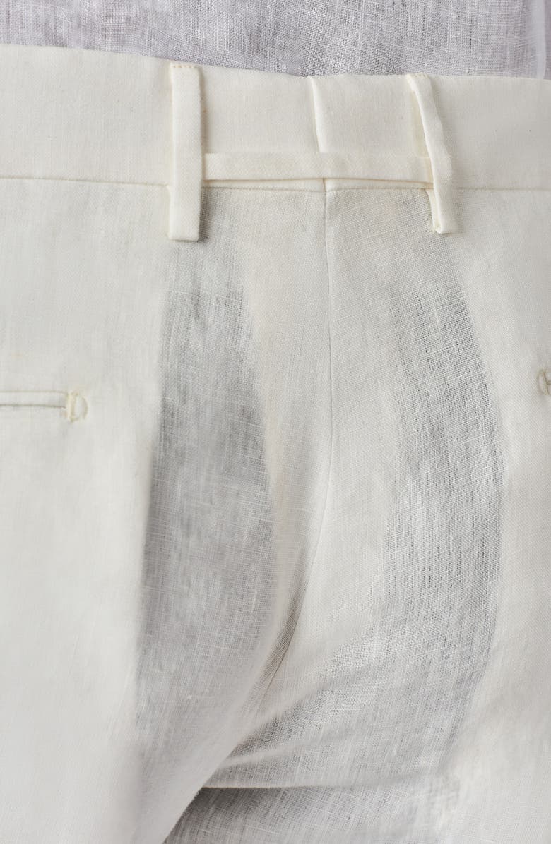 Zanella Parker Flat Front Solid Linen Trousers, Alternate, color,