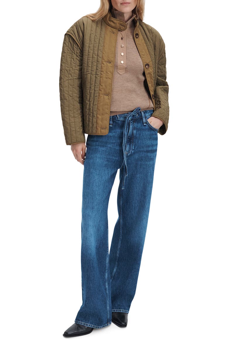 Phoebe Drawstring Wide Leg Jeans, Alternate, color, FLOYD