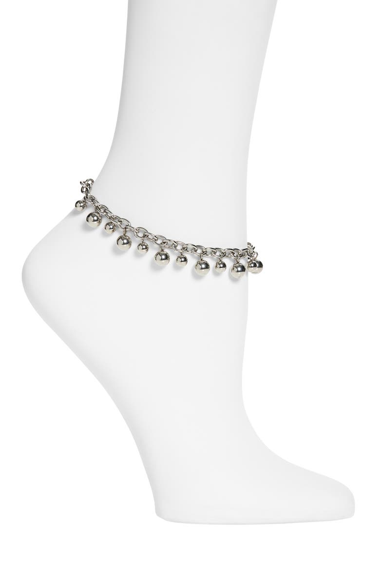 Sphere Anklet, Main, color, SILVER