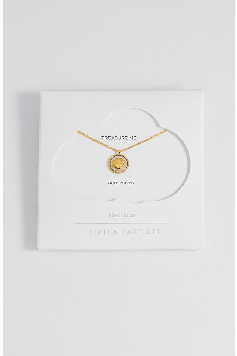 Mother-of-Pearl Seashell Pendant Necklace, Alternate, color, GOLD