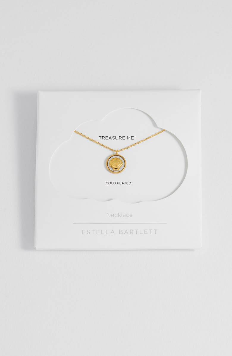 Estella Bartlett Mother-of-Pearl Seashell Pendant Necklace, Alternate, color, Gold