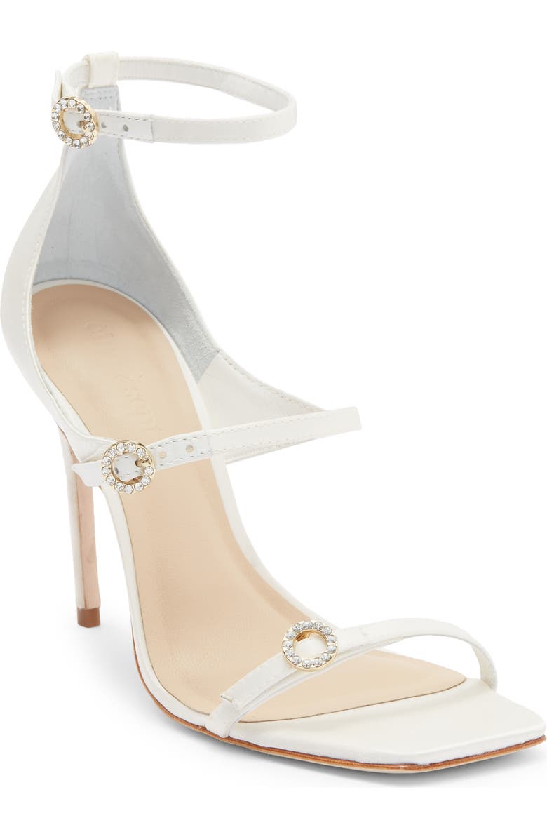 Cinq à Sept Celeste Satin Sandal, Main, color, Ivory