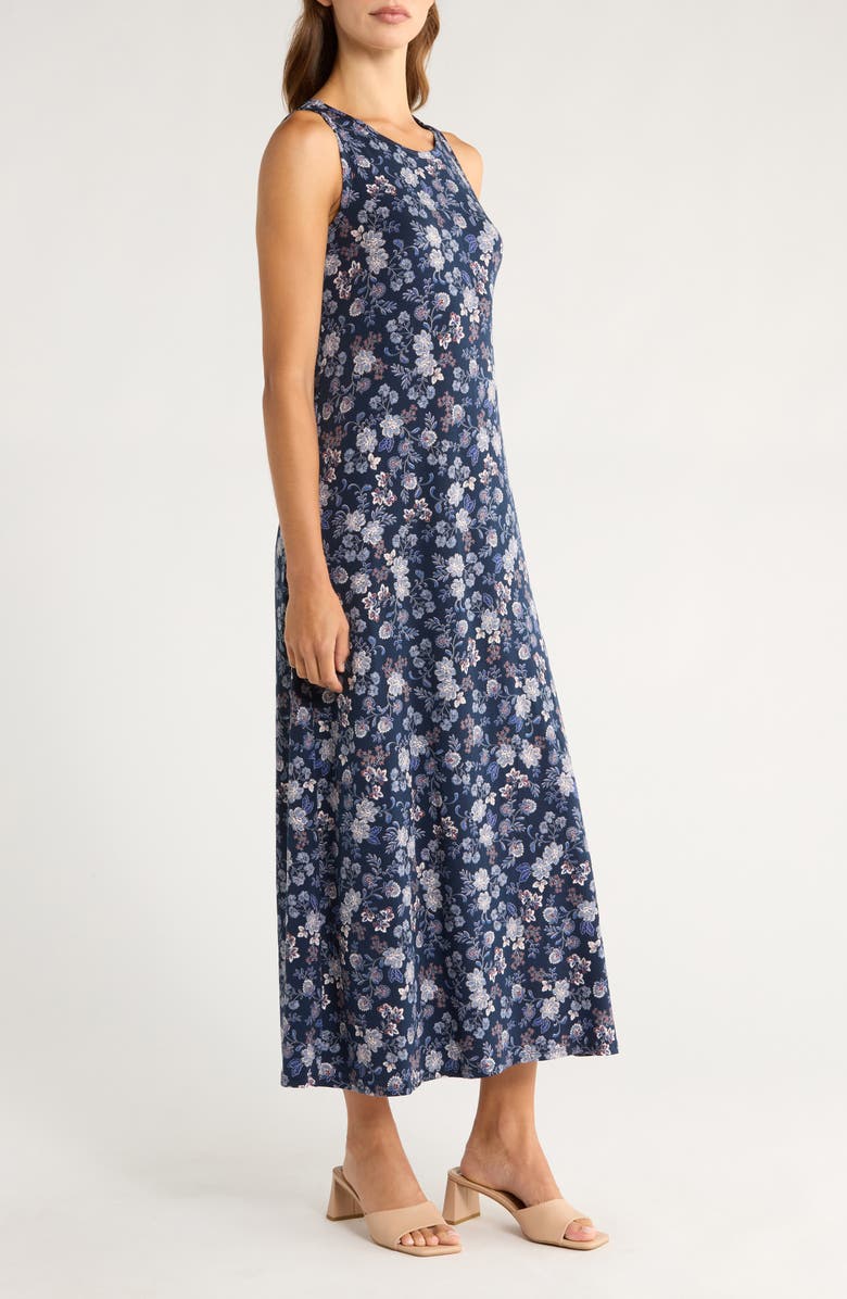 Vince Camuto Floral Print Sleeveless Maxi Dress, Alternate, color, French Blue