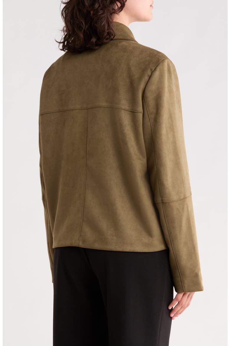 Faux Suede Shirt Jacket, Alternate, color, OLIVE