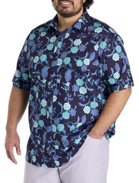 Big & Tall Paisley Floral Print Sport Shirt