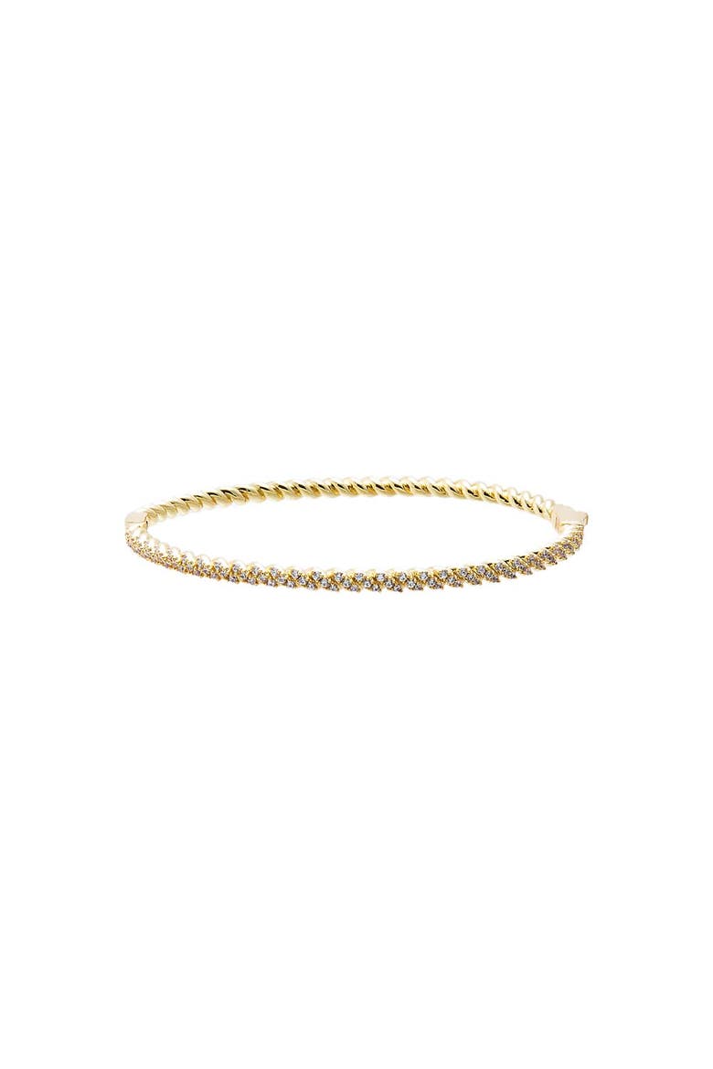 Bezel Set CZ Tennis Bangle, Main, color, Gold