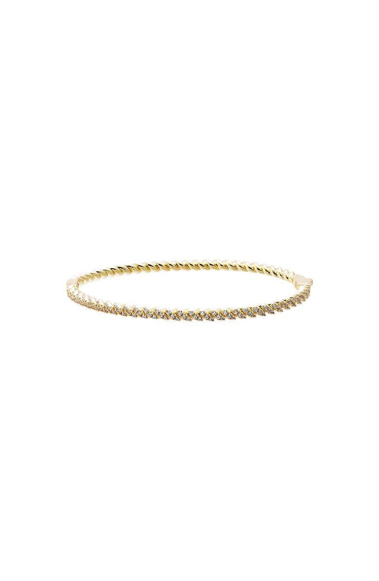 BY ADINA EDEN Bezel Set CZ Tennis Bangle, Main, color, Gold