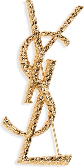 【Saint Laurent】 Opyum YSL brooch Saint Laurent Large Monogram Opyum YSL Logo Berber Antique