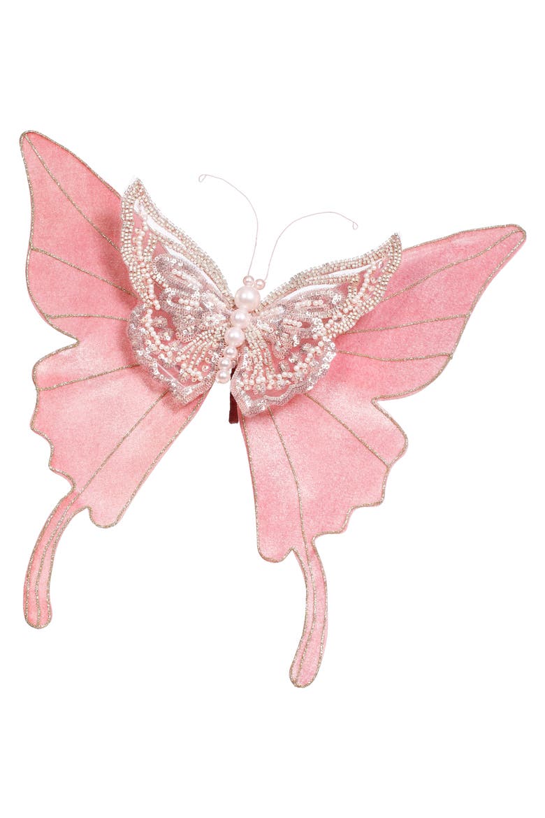 Sparkling Butterfly Clip, Set of 6, Main, color, Pink