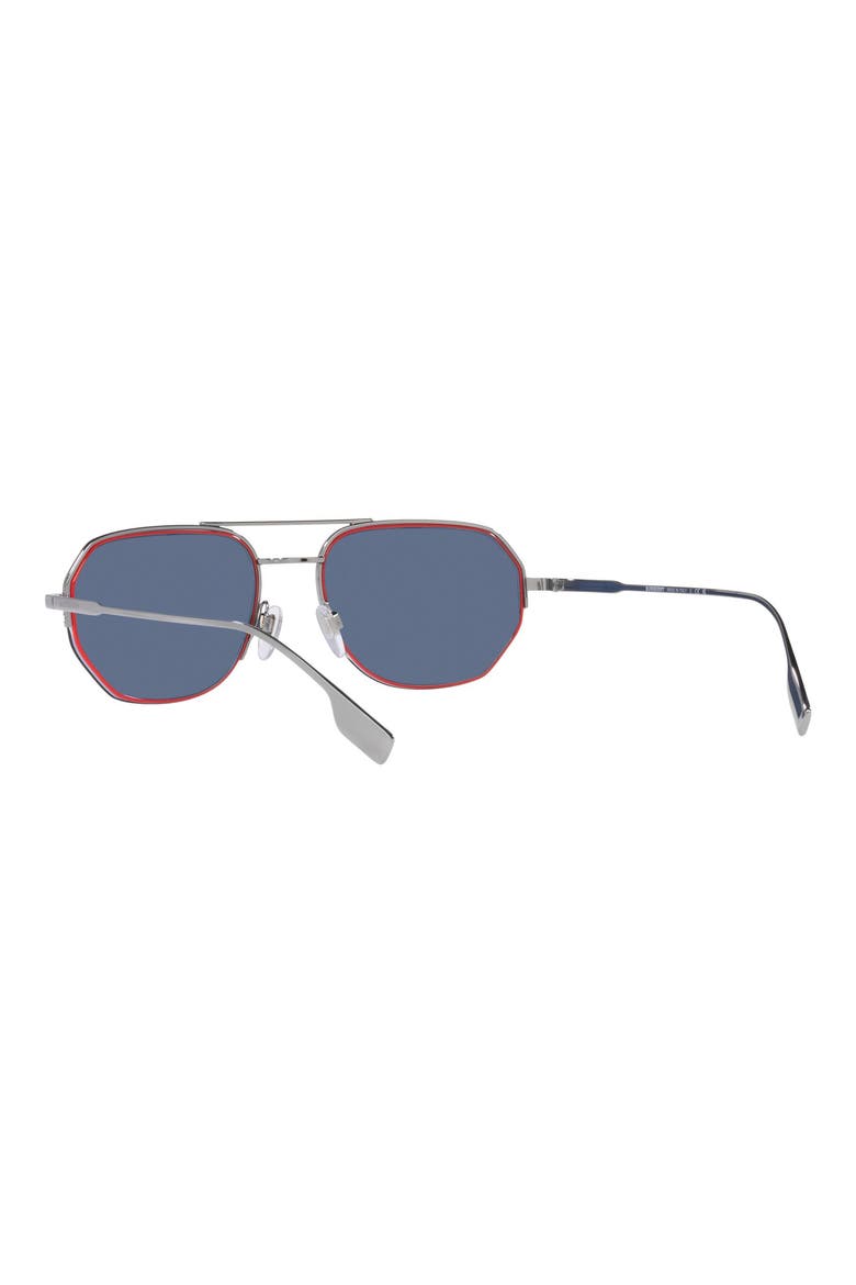 57mm Aviator Sunglasses, Alternate, color, GUNMETAL