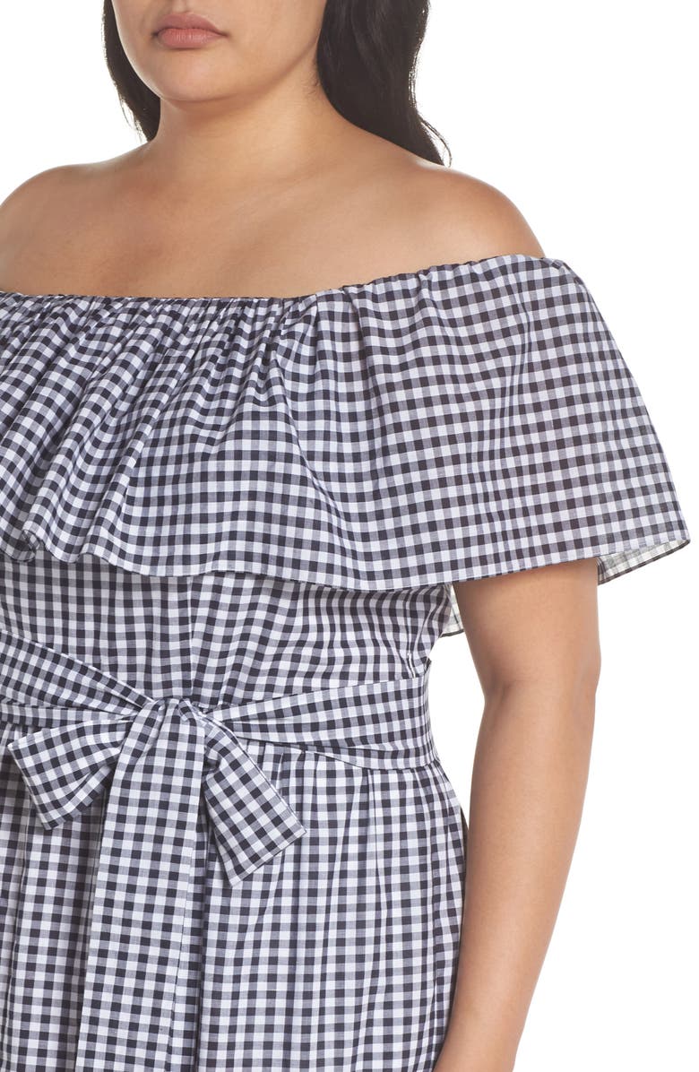 Chelsea28 Off the Shoulder Gingham Maxi Dress, Alternate, color,