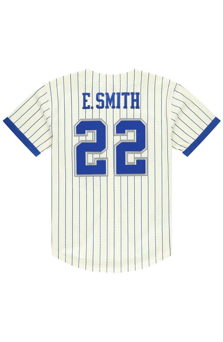 Mitchell & Ness Men's Mitchell & Ness Emmitt Smith Cream Dallas Cowboys Name & Number Mesh Button-Up Baseball Jersey, Alternate, color, Cream