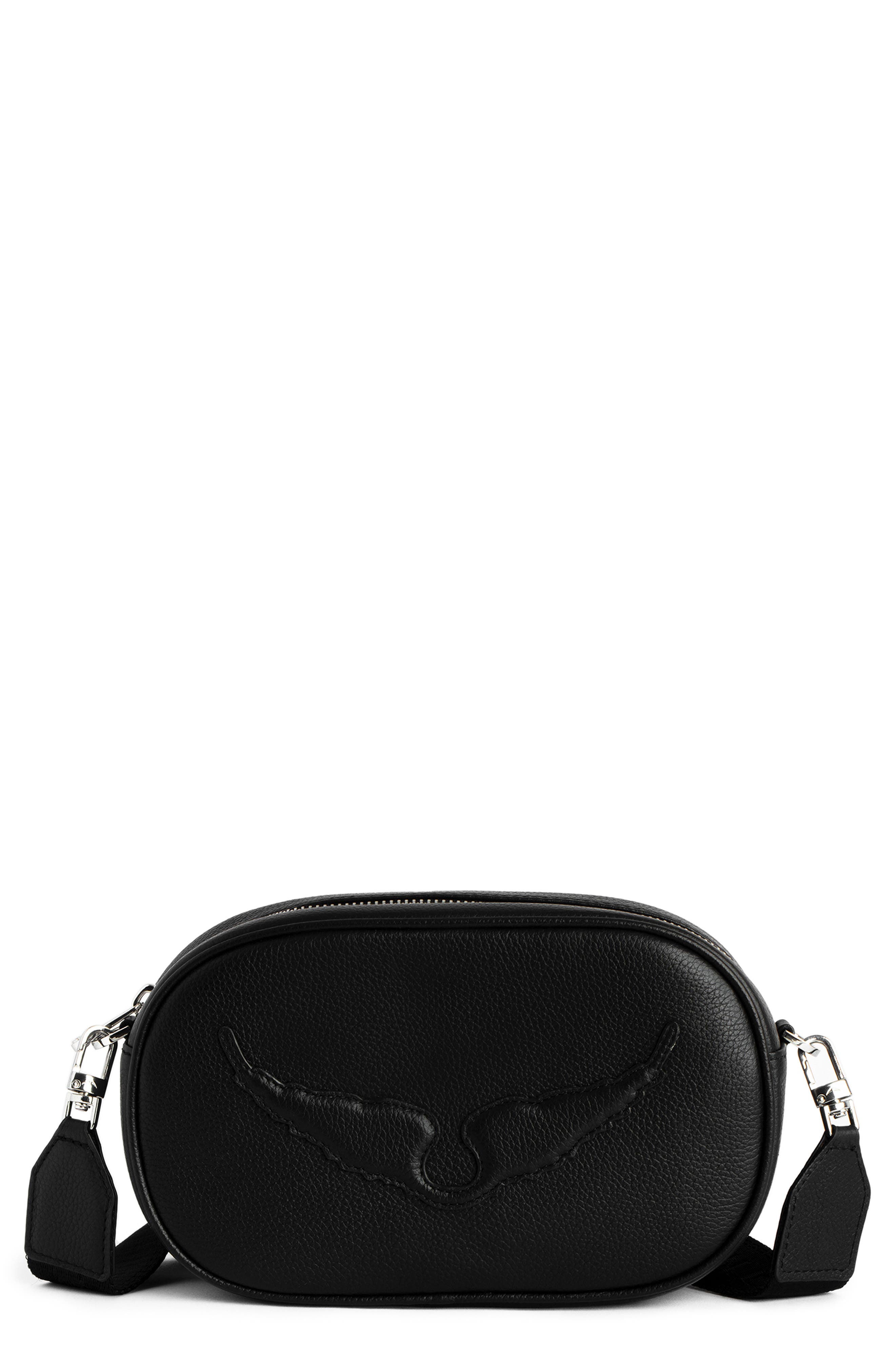 Zadig & Voltaire Rock With You Grained Leather Crossbody Bag, Main, color, 