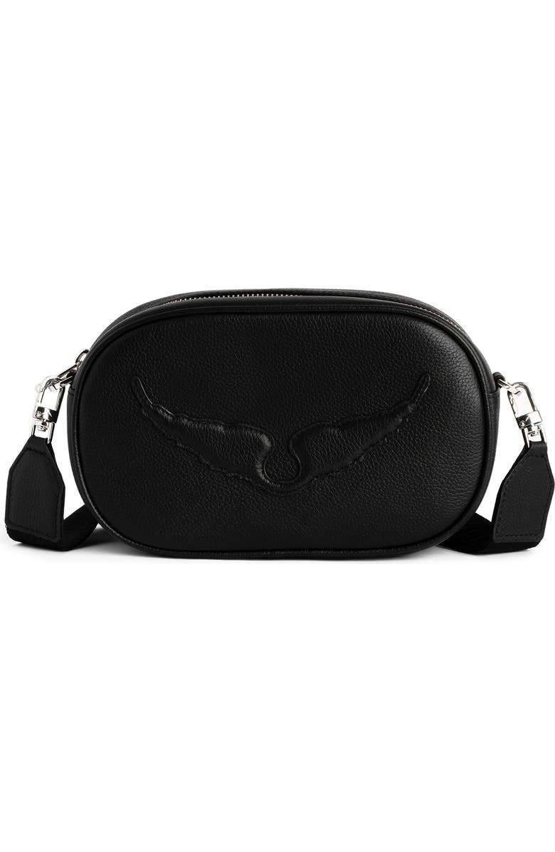 Zadig & Voltaire Rock With You Grained Leather Crossbody Bag, Main, color,