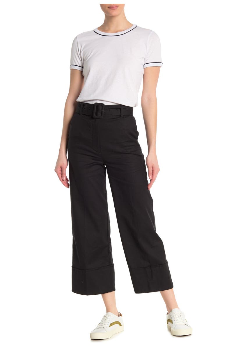 FRAME Belted Cropped Pants, Alternate, color,