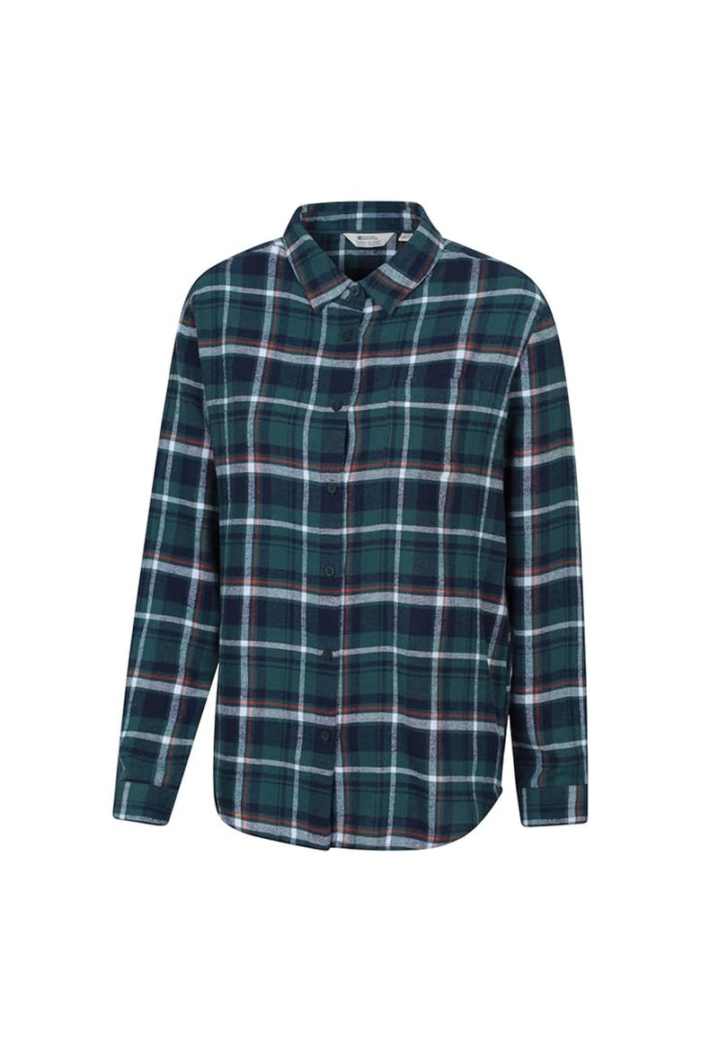 Balsam Brushed Flannel Longline Shirt, Alternate, color, Teal