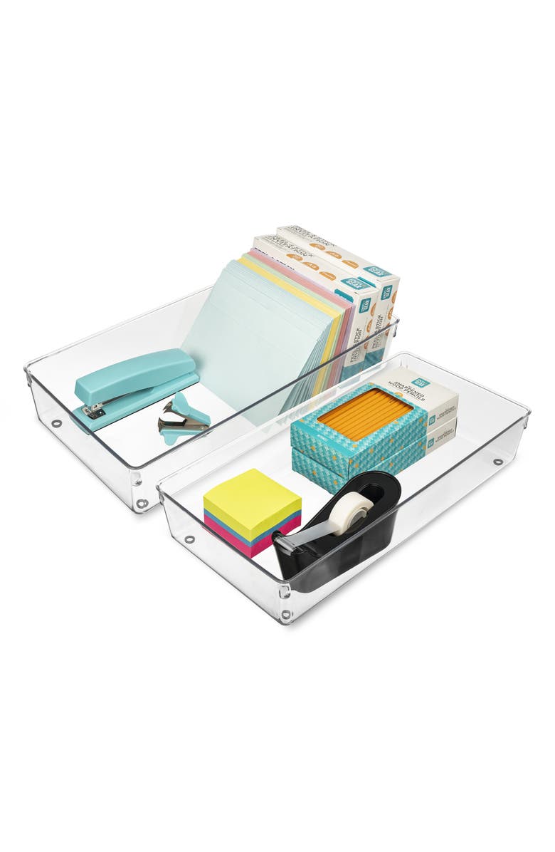 SORBUS Large 2-Pack Storage Bins, Alternate, color, Clear