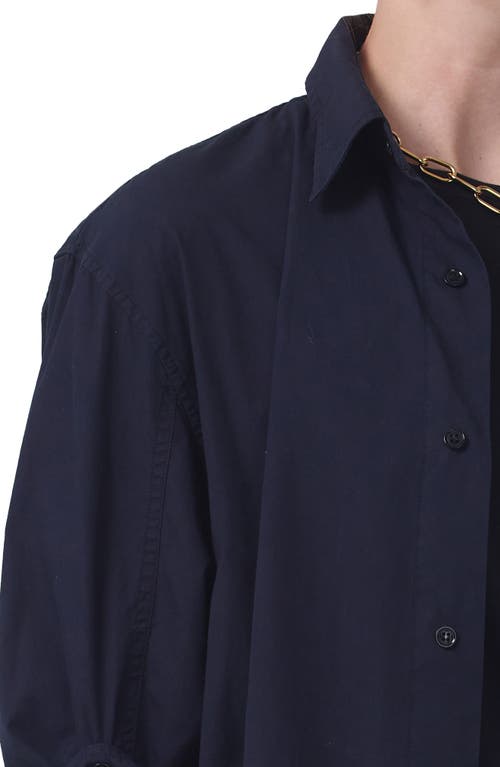 Shop Citizens Of Humanity Kayla Oversize Button-up Shirt In Navy