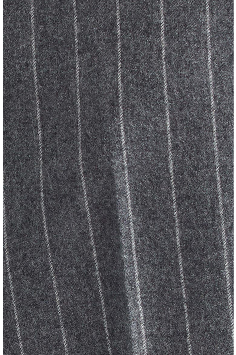 Pinstripe Twill Flannel Wide Leg Pants, Alternate, color, GREY
