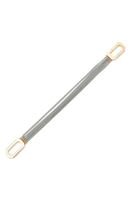 Allsaints Two-tone Layered Chain Bracelet In Metallic