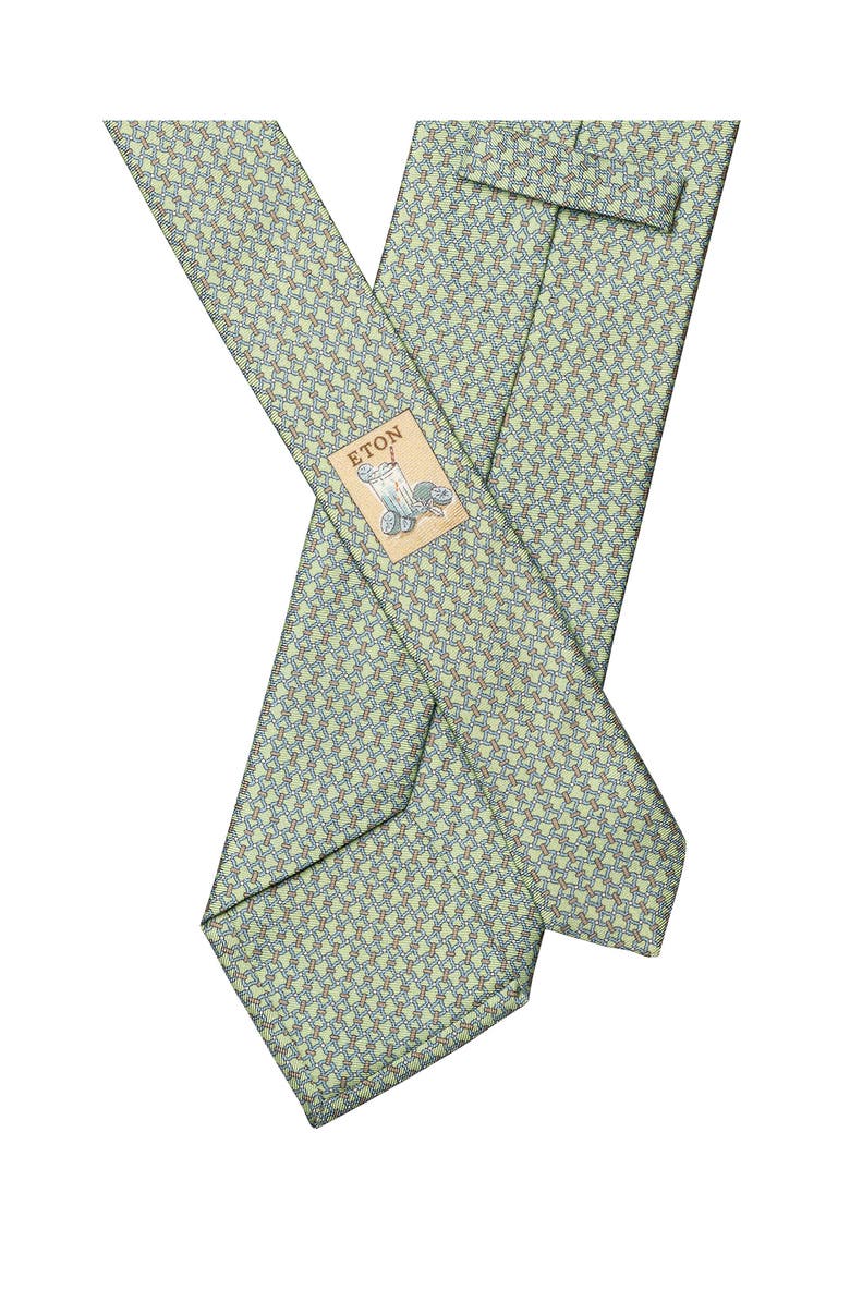 Eton Chain Pattern Silk Tie, Alternate, color, Light Green
