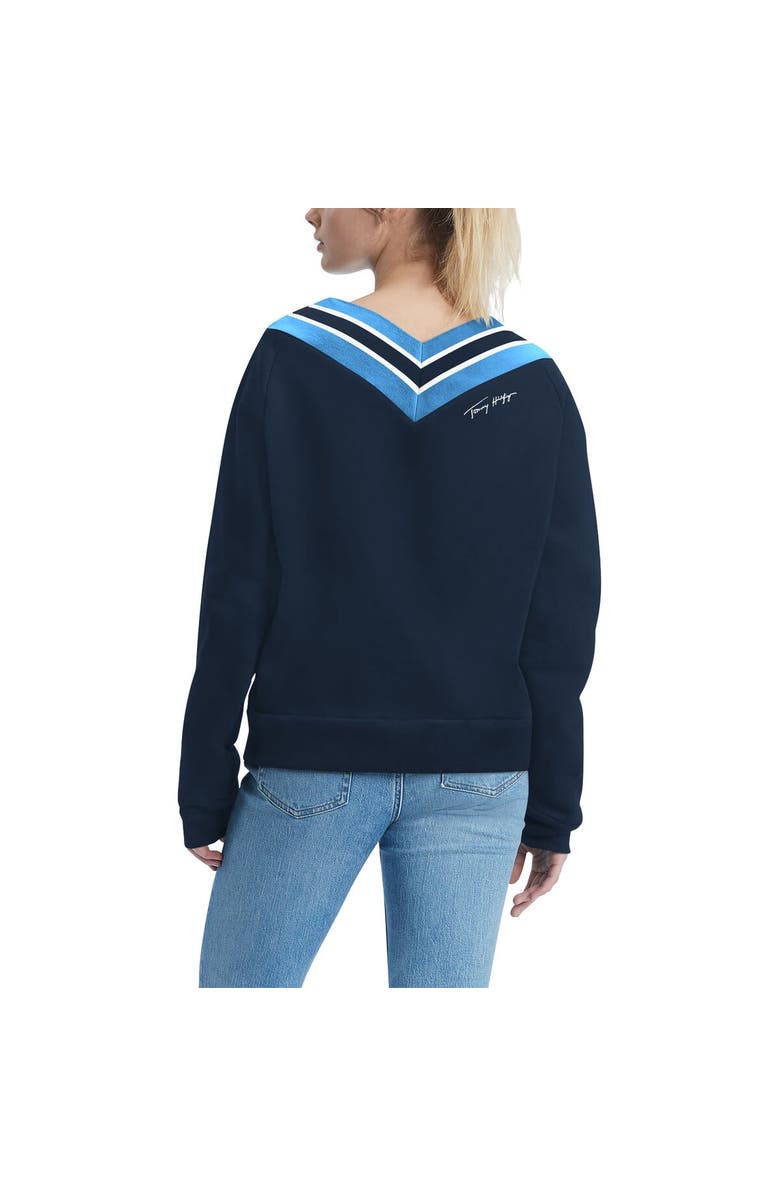 Tommy Hilfiger Women's Tommy Hilfiger Navy Tennessee Titans Heidi V-Neck Pullover Sweatshirt, Alternate, color, 