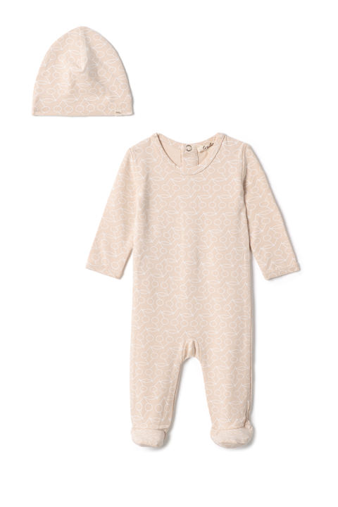 Cherry Print Rib Romper with Hat (Baby)